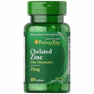 Puritan's Pride Chelated Zinc 25mg 100tabs