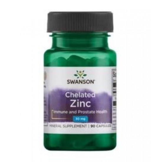 Swanson Chelated Zinc 30 мг / 90 капсули на супер цена