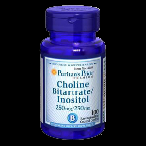 Puritan's Pride Choline Bitartrate Inositol 250mg 100caps Puritan's Pride Choline Bitartrate Inositol 250mg 100caps