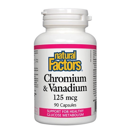 Natural Factors Chromium & Vanadium 125 мг / 90 капсули на супер цена