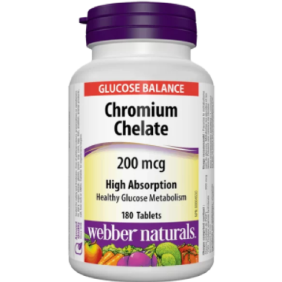 Webber Naturals Chromium Chelate Хром (Хелат) 200 µg, 180 таблетки на супер цена