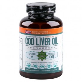 Cvetita Herbal Cod Liver Oil със Сминдух - 130 гел капсули