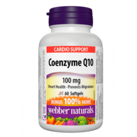 Webber Naturals Coenzyme Q10 / Коензим Q10, 100 mg, 60 софтгел капсули