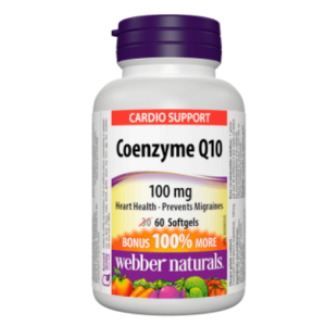 Webber Naturals Coenzyme Q10 / Коензим Q10, 100 mg, 60 софтгел капсули Webber Naturals Coenzyme Q10 / Коензим Q10, 100 mg, 60 софтгел капсули