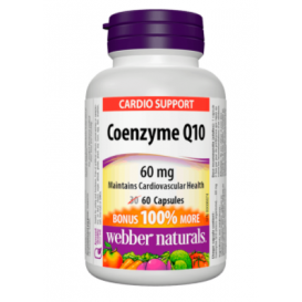 Webber Naturals Coenzyme Q10 / Коензим Q10, 60 mg, 60 капсули