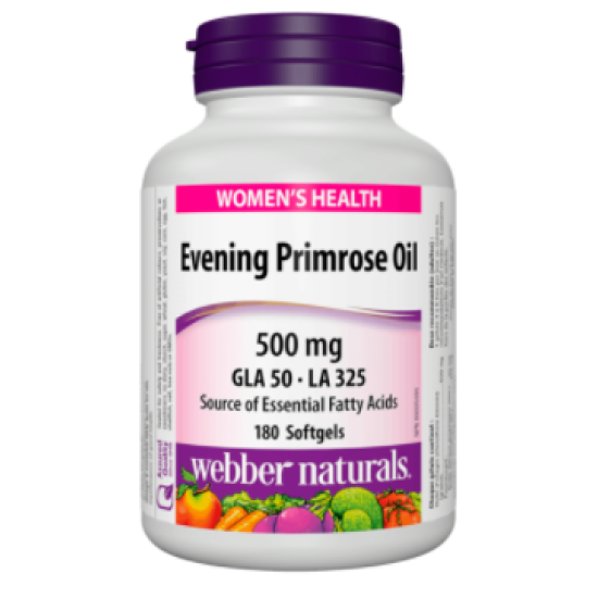 Webber Naturals Evening Primrose Oil / Вечерна иглика масло 500 mg х 180 софтгел капсули на супер цена