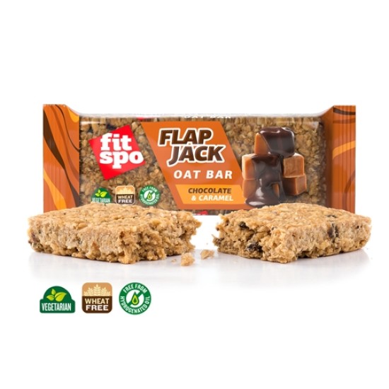 Fit Spo  Flap Jack - Chocolate and Caramel 12x90 гр на супер цена