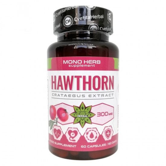 Cvetita Herbal Hаwthorn - Екстракт от Глог - 60 капсули х 300 мг на супер цена