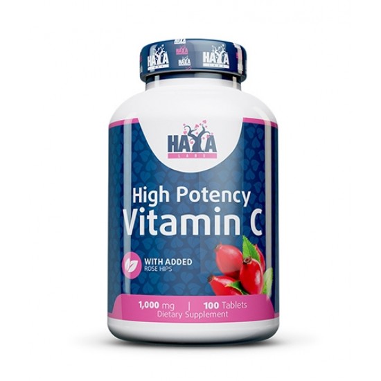 Haya Labs High Potency Vitamin C 1,000 мг with Rose Hips 100 таблетки на супер цена