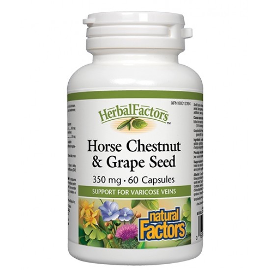 Natural Factors Horse Chestnut With Grape Seed Extract / 350 мг / 60 капсули