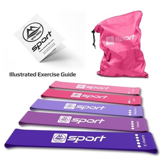 MR Sport Комплект ластични ленти за упражнения - Розови