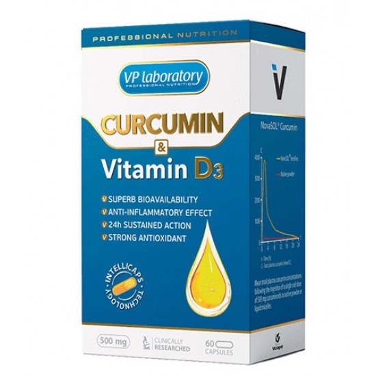 VPLaB  Laboratory Curcumin & Vitamin D3 - 60 Caps на супер цена