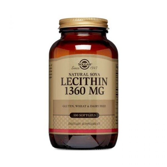 Solgar Lecithin 1360 mg (Natural Soya),100 softgels на супер цена
