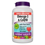 Webber Naturals Lowers Cholesterol Omega-3 & CoQ10+Plant Sterols/ Омега-3 - 200 softgels на изгодни цени Webber Naturals Lowers Cholesterol Omega-3 & CoQ10+Plant Sterols/ Омега-3 - 200 softgels на супер цена