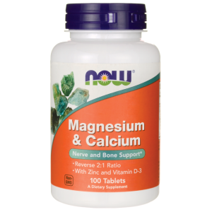 NOW Magnesium & Calcium 2:1 / 100 таблетки (Zn+D3)