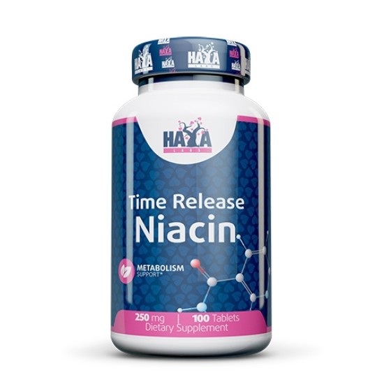 Haya Labs Niacin /Time Release/ 250 мг / 100 таблетки на супер цена