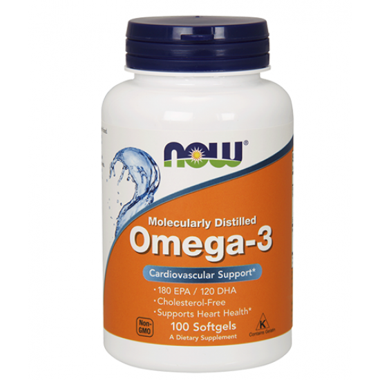 NOW Omega 3 Fish Oil 1000 мг / 100 гел капсули на супер цена