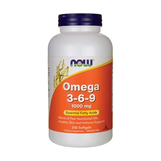 NOW Omega 3-6-9 / 1000 мг / 250 гел капсули