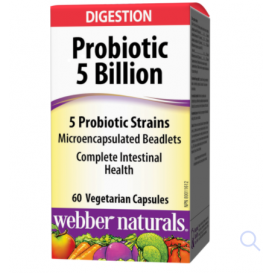 Webber Naturals PROBIOTIC 5BILION 5млрд. активни пробиотици,5 пробиотични щама x 60 caps