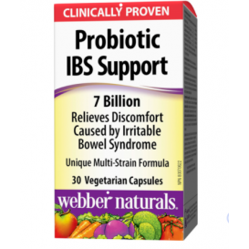 Webber Naturals Probiotic IBS Support/ Пробиотик IBS 4 щама, 7 млрд. активни пробиотици х 30 капсули