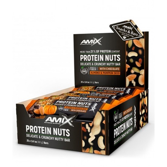 Amix Nutrition Protein Nuts Crunchy Nutty Bar Box / 25x40 гр