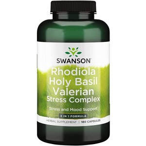 Swanson Rhodiola Holy Basil Valerian Stress Comp 180 капсули Swanson Rhodiola Holy Basil Valerian Stress Comp 180 капсули