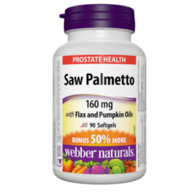 Webber Naturals Saw Palmetto With Flax And Pumpkin Oils / Сао палметто (с ленено и тиквено масло), 90 softgels