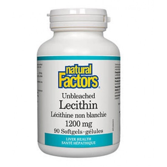 Natural Factors Unbleached Lecithin 1200 мг / 90 гел капсули на супер цена