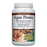 Natural Factors Vegan Protein (Растителен протеин) 1000 g / Double Chocolate на супер цена