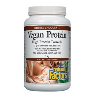 Natural Factors Vegan Protein (Растителен протеин) 1000 g / Double Chocolate