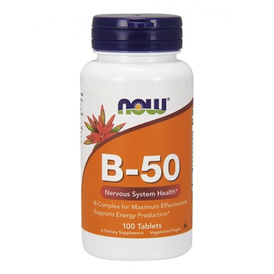 NOW Vitamin B-50 / 100 таблетки на супер цена