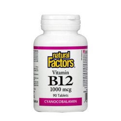 Natural Factors Vitamin B12 (Cyanocobalamin) 1000 мг / 90 таблетки