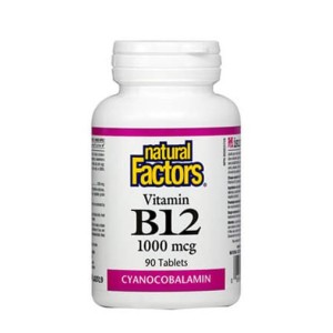 Natural Factors Vitamin B12 (Cyanocobalamin) 1000 мг / 90 таблетки
