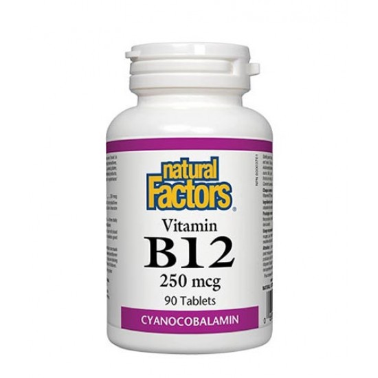 Natural Factors Vitamin B12 (Cyanocobalamin) 250 мг / 90 таблетки на супер цена