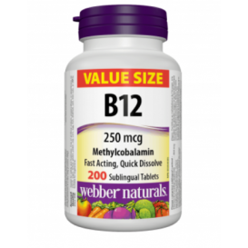 Webber Naturals ВИТАМИН B12 сублингвални таблетки 250 мкг * 200 Табс