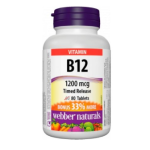 Webber Naturals Vitamin B12 Timed Release 1200 mg 80 tabs на супер цена