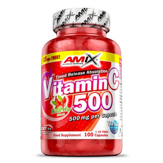 Amix Nutrition Vitamin C /with Rose Hips/ 500 мг / 125 капсули на супер цена