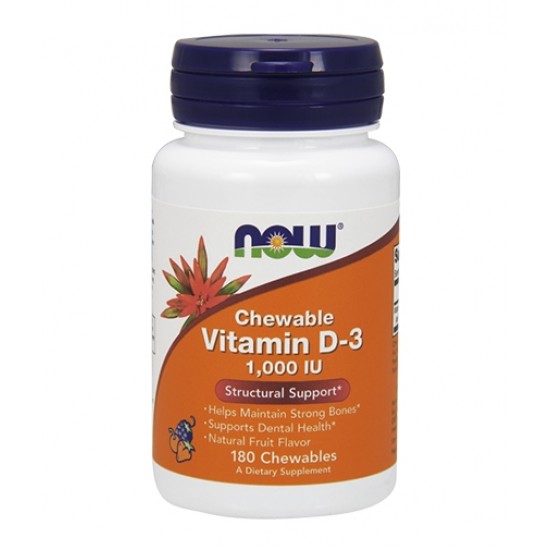 NOW Vitamin D-3 1,000 IU / 180 гел капсули на супер цена