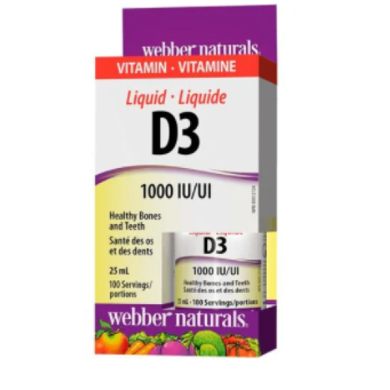 Webber Naturals Витамин D3 Течен 1000 IU x25 мл на супер цена