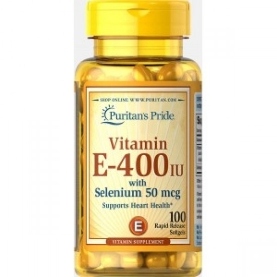Puritan's Pride Vitamin E 400 iu selen 50 mcg 100 softgels на супер цена