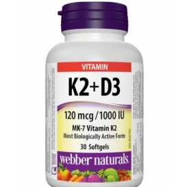 Webber Naturals Vitamin K2 D3 x 30 softgels - Витамин К2 и D3 х30 софтгел капсули