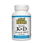 Natural Factors Vitamin K&D 120 мг & 1000IU / 60 гел капсули на изгодни цени Natural Factors Vitamin K&D 120 мг & 1000IU / 60 гел капсули на супер цена
