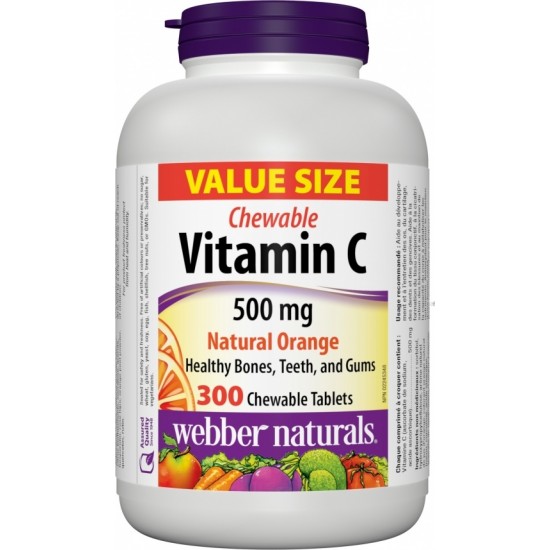 Webber Naturals Витамин С 500 mg x 300 дъвчащи таблетки на супер цена