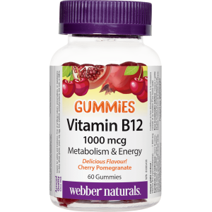 Webber Naturals Витамин В12 Гъми 1000 µg (цианокобаламин) х 60 желирани таблетки Webber Naturals Витамин В12 Гъми 1000 µg (цианокобаламин) х 60 желирани таблетки