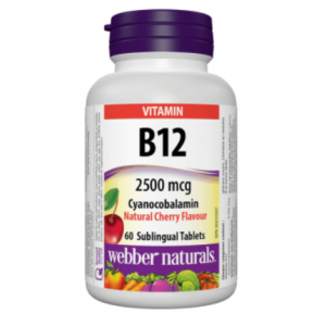 Webber Naturals Витамин В12 (цианокобаламин) 2500 мг х60 таблетки