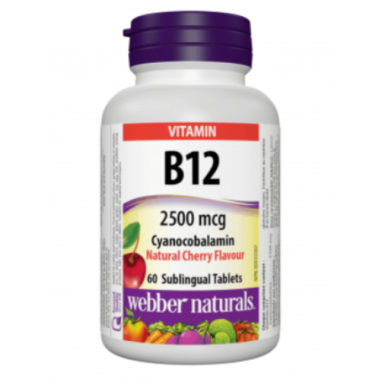 Webber Naturals Витамин В12 (цианокобаламин) 2500 мг х60 таблетки на супер цена