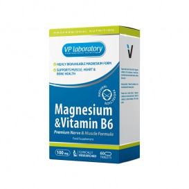 VPLaB VP Laboratory Magnesium & Vitamin B6 - Магнезий + Витамин B6 60 таблетки