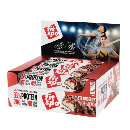 Fit Spo Crunchy Protein Bar Strawberry Cheesecake 12х60 гр на супер цена