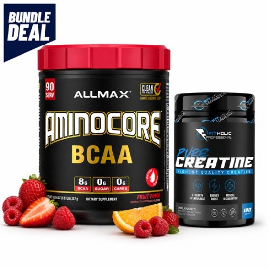 Промо пакет Allmax nutrition Aminocore BCAA + Fitholic Professional Pure Creatine на супер цена