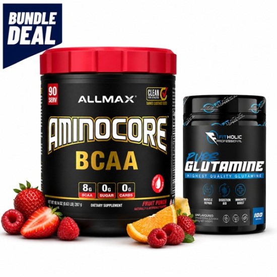 Промо пакет Allmax nutrition Aminocore BCAA + Fitholic Professional Pure Glutamine на супер цена